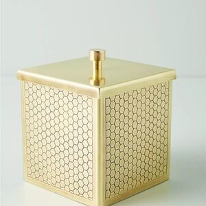 Anthropologie Gold Honeycomb Bath Accessory Set